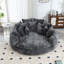 Fauteuil de 55 po de long en mousse de polyester, fauteuil rond surdimensionné, canapé moderne moelleux pour le salon-108833849