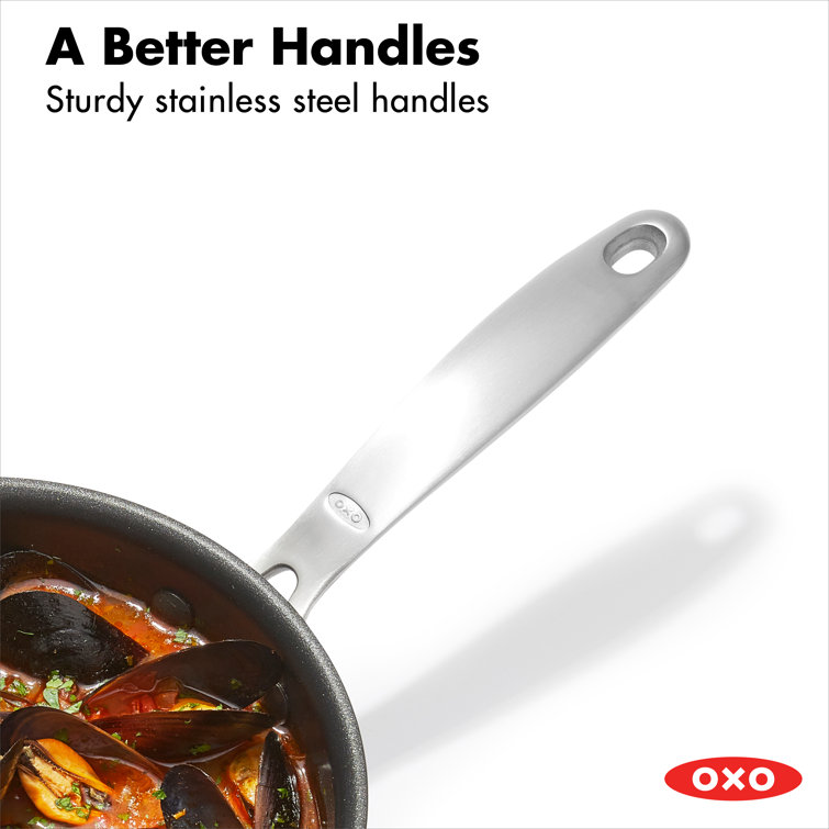 Oxo 4pc Ceramic Pro Non-stick Sauce Pan Set Gray : Target