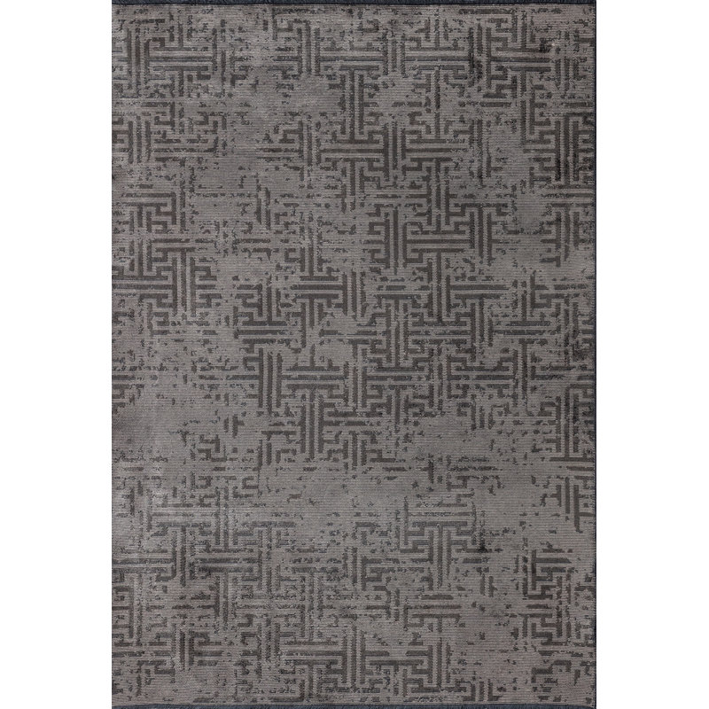Rapture Gray Camouflage Luxury Area Rug, Rectangle 7'10" x 11'2"