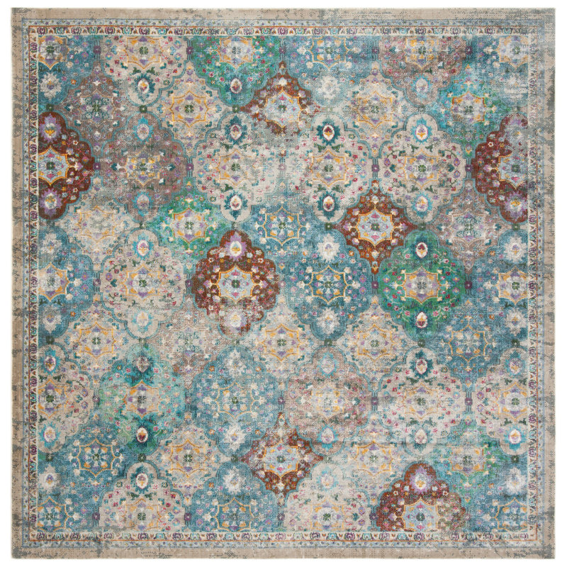 Marques Performance Geometric Rug, Square 6'7"