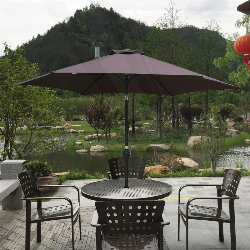 9FT Patio Outdoor Umbrellas, Chocolate