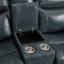 Causeuse inclinable de luxe en cuir véritable de 74 po de largeur avec porte-gobelets et console de rangement (ensemble de 2)-306006550