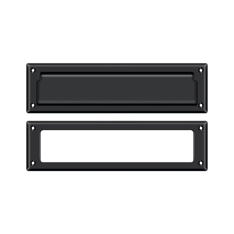 Brass Mail Slot, Painted Black, 2.875" H x 8.875" W x 0.5" D