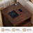 24" Farmhouse End Table With Charging Station And Barn Door Storage-913112093