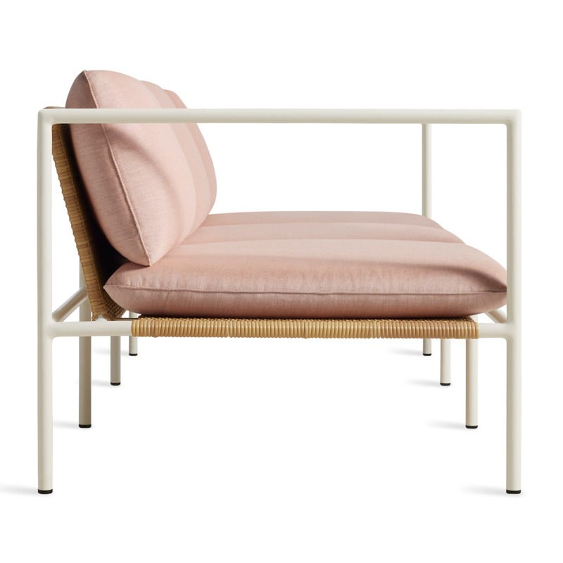 Dog Days Outdoor 3 - Seat Patio Sofa, White, Sunbrella Blush