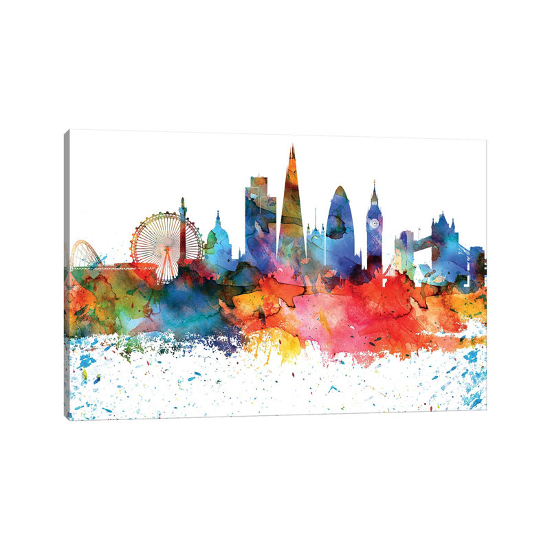 London Skyline - Wrapped Canvas Painting, 101.6 cm H x 66.04 cm W x 1.91 cm D