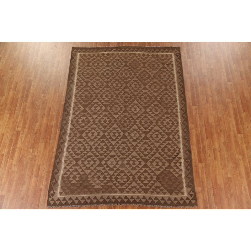 Tapis géométrique réversible kilim 7 x 10