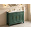 Meuble-lavabo autoportant vert de 122 cm (48 po), en MDF avec lavabo intégré en résine, 4 portes à fermeture douce et 4 tiroirs pour le rangement de votre salle de bain.-2114806064