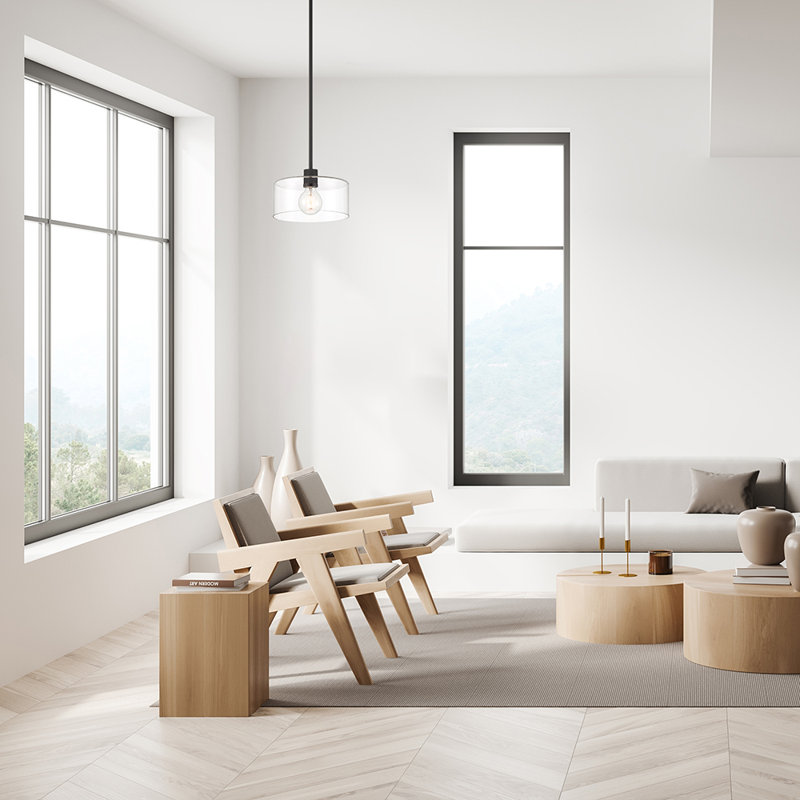 Mulaney 1 - Light Matte Black Drum Pendant