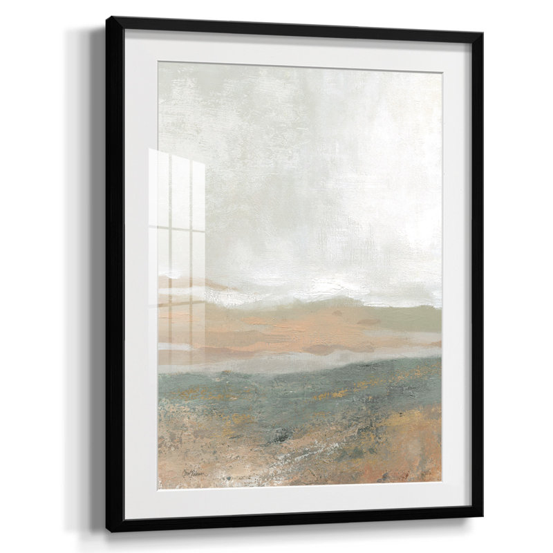 «Earthy Textures», reproduction encadrée, Papier avec cadre noir, Blanc