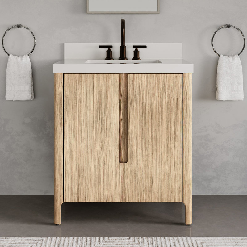 Ensemble de meuble-lavabo simple 30 po Trailshawn, Brun