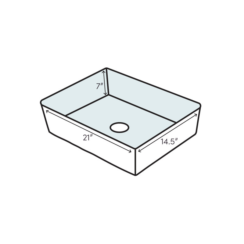 White Ceramic Rectangular Undermount Bathroom Sink 21"