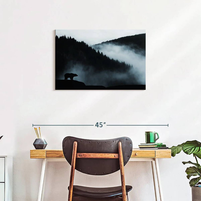 «Foggy Mountain Bear» sur toile, H 20 po x l 30 po x P 1,25 po