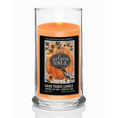 Welcome Fall 18 oz Status Candle Glass
