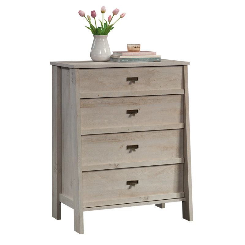 Commode 4 tiroirs, finition grise