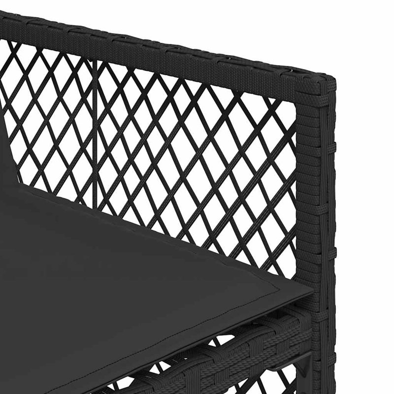 Patio Dining Set Table,, Black, 73cm H x 275cm W x 106cm D, Black