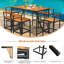 Latitude Run® 7 pièces Patio Rotin Bar Ensemble de tabourets à cadre en bois d'acacia