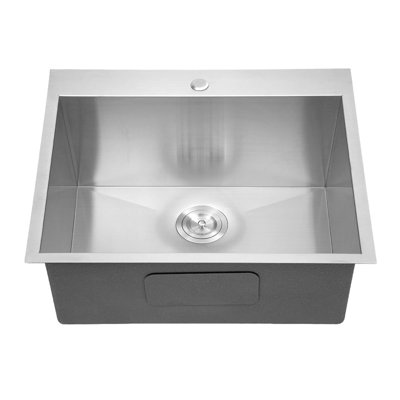 Laundry Sink Drop In - 25"X22" Laundry Utility Sink 16 Gauge Stainless Steel Drop In Topmount 12 Inch Deep Single Bowl Above Counter Utility Laundry Room Sink Basin