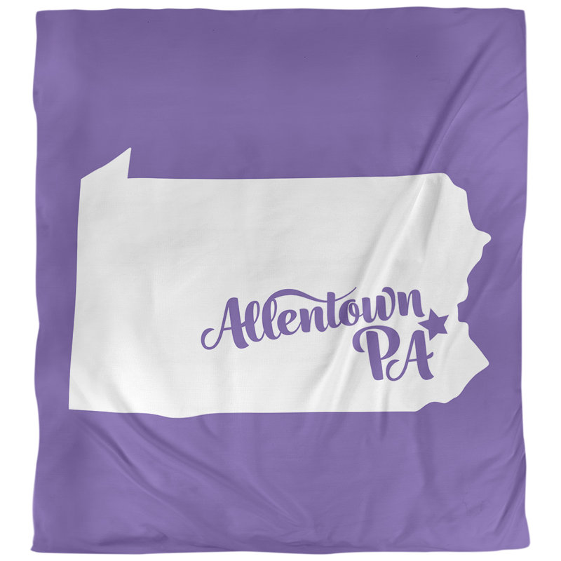 Housse de couette réversible Allentown Pennsylvania, Polyester brossé, Housse de couette pour grand lit, Mauve