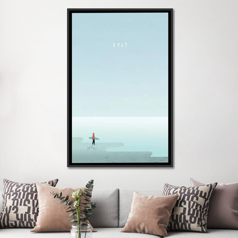 « sylt », impression sur toile, H 26 po x l 18 po x P 1,5 po, Toile avec cadre noir, Pas de tapis