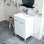 Meuble-lavabo de 24 po avec lavabo, charnières à fermeture en douceur, tablette réglable et finition blanche brillante 24 po