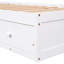 Structure de lit simple avec 3 tiroirs et fabrication en bois massif - Finition blanche pour toute plateforme avec 3 espaces de rangement