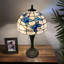 Lampe de table Tiffany en verre teinté blanc avec fleurs bleues et ampoules DEL incluses: l 12 po x P 12 po x H 22 po