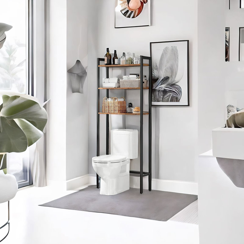 Larbi Freestanding Bathroom Storage 3 Tier Industrial Rustic Brown Bathroom Furniture