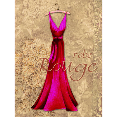 Dentelle - robe rouge - imprimé
