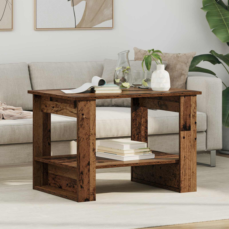 Coffee Table with Storage, Old Wood, 50cm. H x 72cm. L x 50cm. W