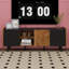 Meuble télé Mid-Century moderne avec 3 armoires, console multimédia pour téléviseur de 70 po ou moins, centre de divertissement et solution de rangement idéaux-2080332612