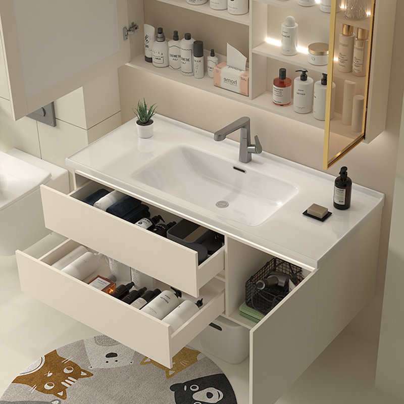 Simple cream style vanitie bathroom cabinet