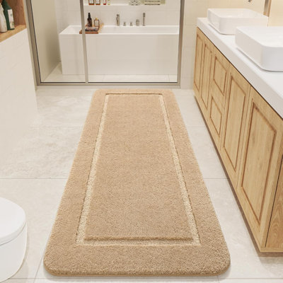 Bathroom Runner Rug, 24" x 60" Long Bath Rug, Non Slip Washable Large Bathroom Rugs Soft Thick Absorbent Bath Mat for Shower, Shaggy Plush Luxury Carpet