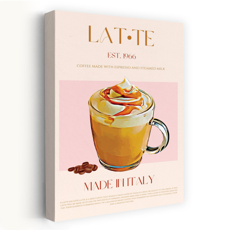 «Sweet Caramel Latte», art mural contemporain, H 18 po x l 12 po