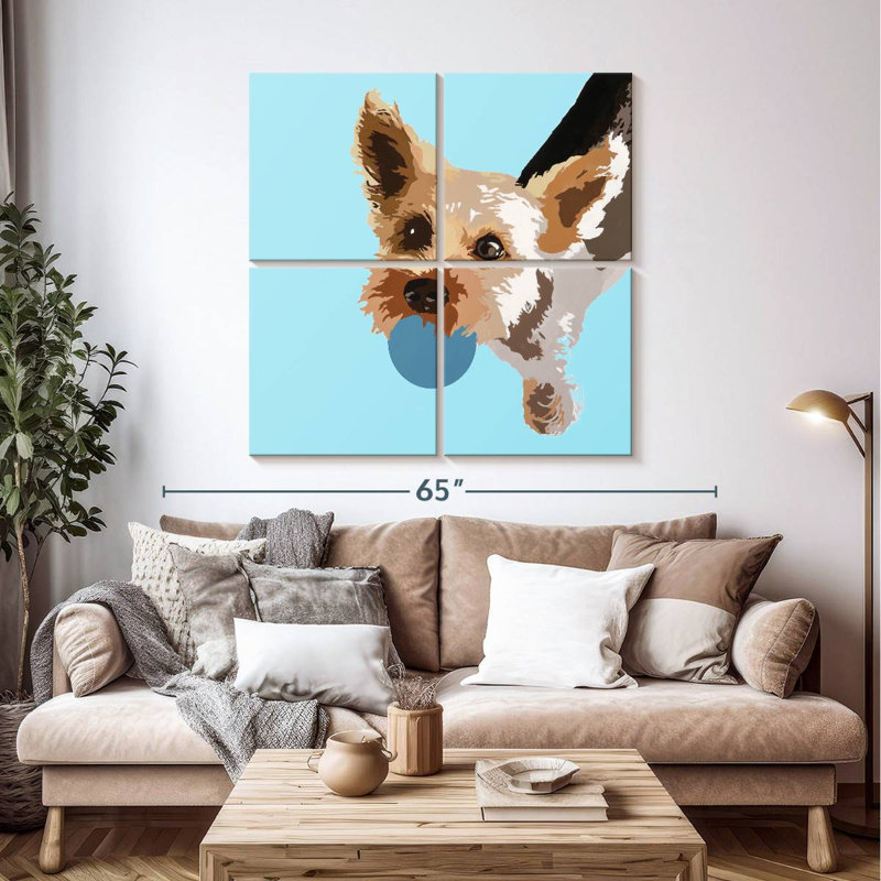 Brampt Rex On Light Blue, 45" H x 45" W
