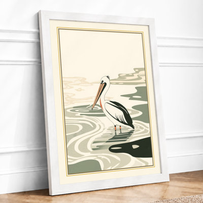 Pelican In Still Water Japandi - Print