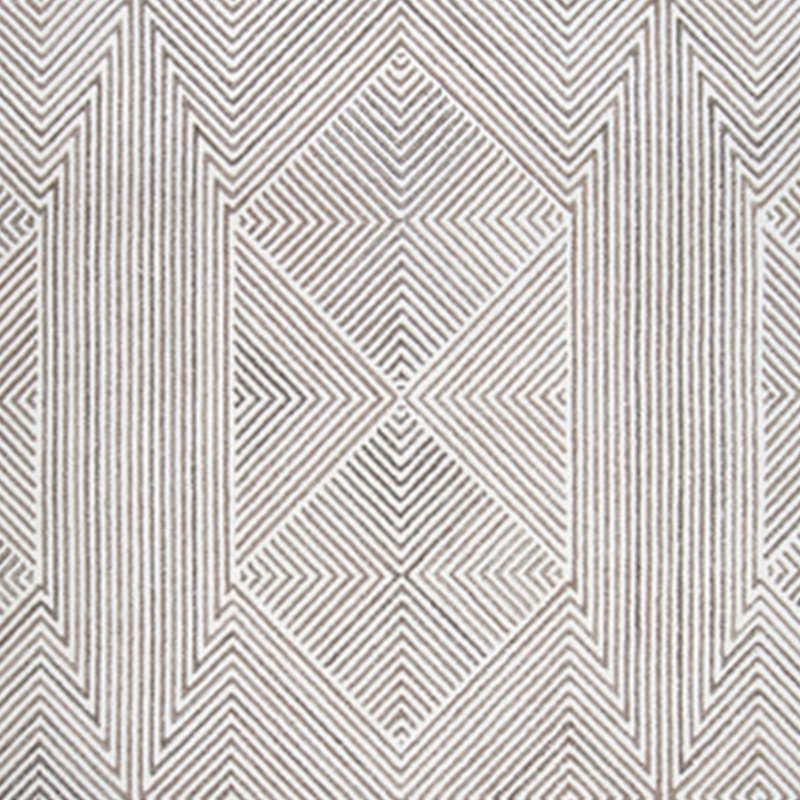 Tapis Glam, motif géométrique, polyester touffeté gris blanc, laine, Rectangle 5 pi x 7 pi