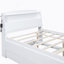 Lit plateforme avec tête de lit à DEL avec rangement, lit gigogne simple et 3 tiroirs-148594900