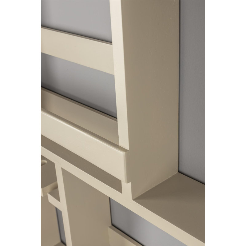 Support à vin en bois massif, Beige