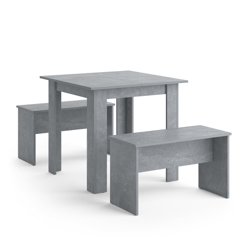 Kaljonka Dining Set, Grey, Grey, Grey