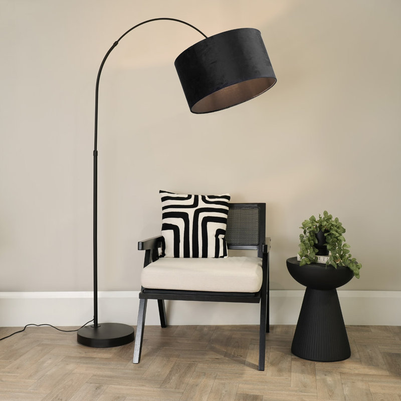 Rinnah 180cm Matte Traditional Floor Lamp, Black