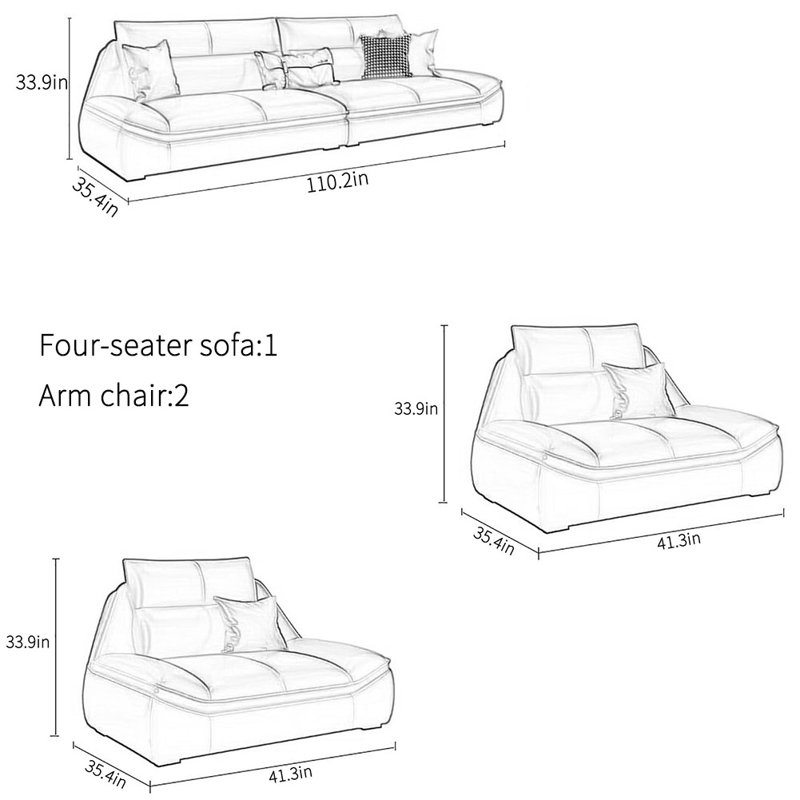 Modern trendy design office sofa set