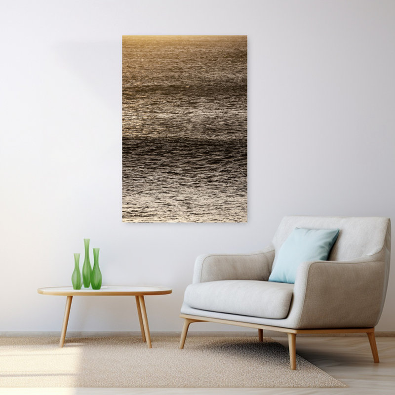 Art contemporain, paysage côtier abstrait, H 48 po x l 32 po