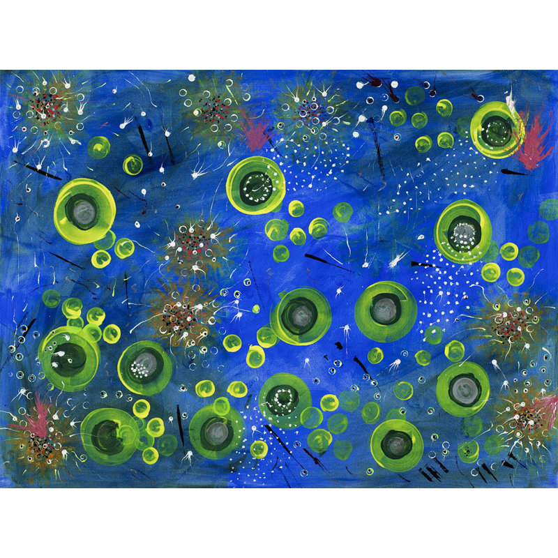 «One-of-a-Kind» Original Joyce Creiger sous le microscope - peinture sur toile tendue