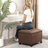 Rectangle Faux Leather Storage Ottoman with Casters-411278498