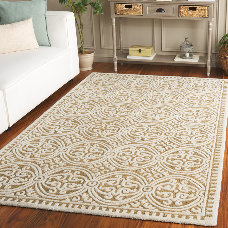Tapis damassé en laine touffeté à la main Cambridge 123, Rectangle 5 pi x 8 pi