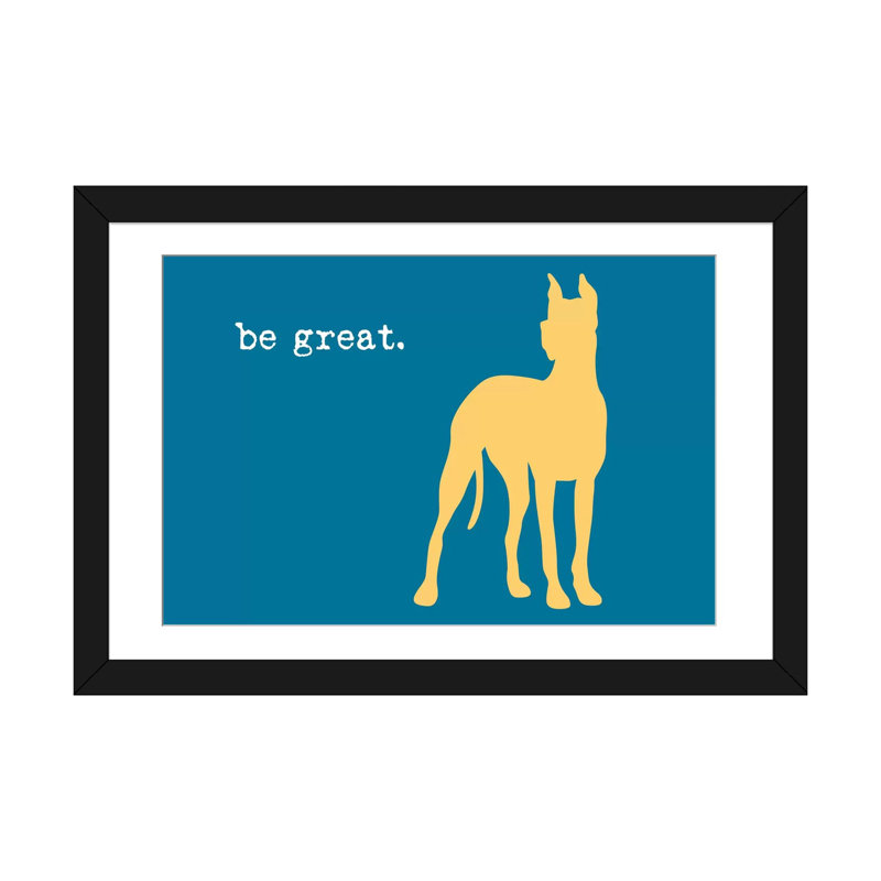 « be great », reproduction d’impression sur toile, H 24 po x l 32 po x P 1 po, Papier d'art encadré noir, Blanc
