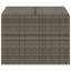 Coffre de rangement de jardin extérieur, rotin de polyester gris, acier thermolaqué