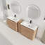 Meuble-lavabo autoportant 84 po avec lavabo en céramique blanche et 1 petite armoire de rangement 84 po-201458387-212043672