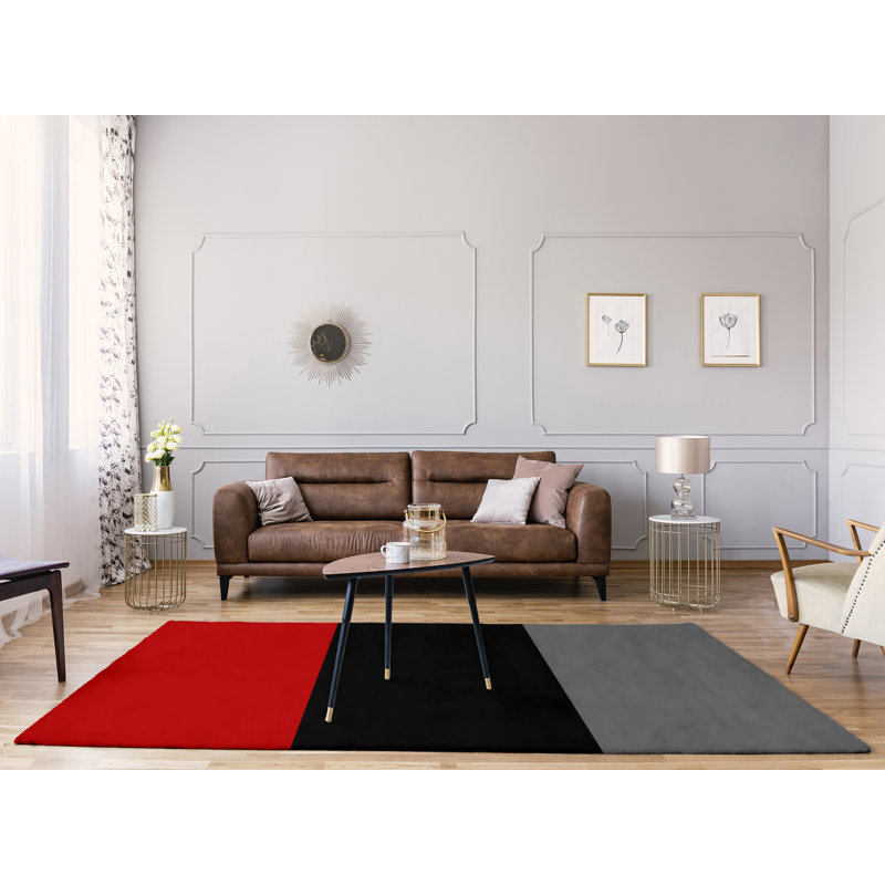 Tapis rouge/gris, Rectangle 9 pi x 12 pi